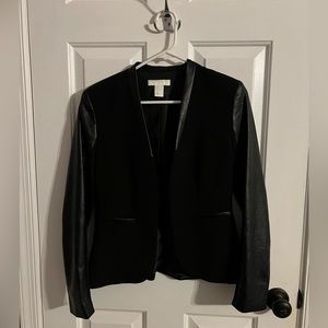 H&M Black faux leather blazer